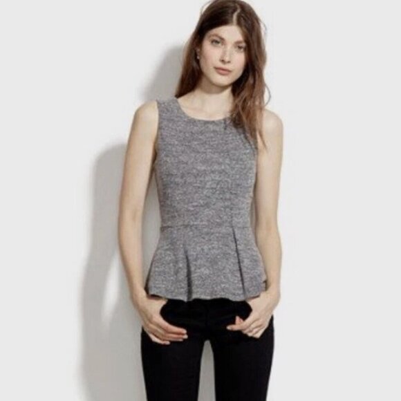 Madewell Tops - Madewell Sweetheart Sleeveless Sweatshirt Peplum Top Gray $78 Womens Medium M